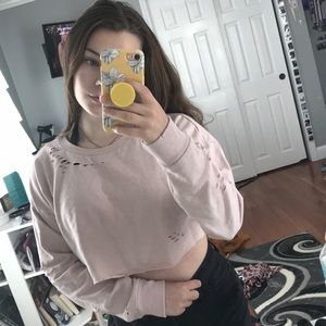 Pink cropped sweater